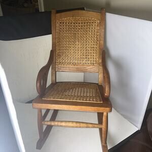 Vintage Child/Doll Bentwood Lincoln Bamboo Cane Rocking Chair Thonet Style